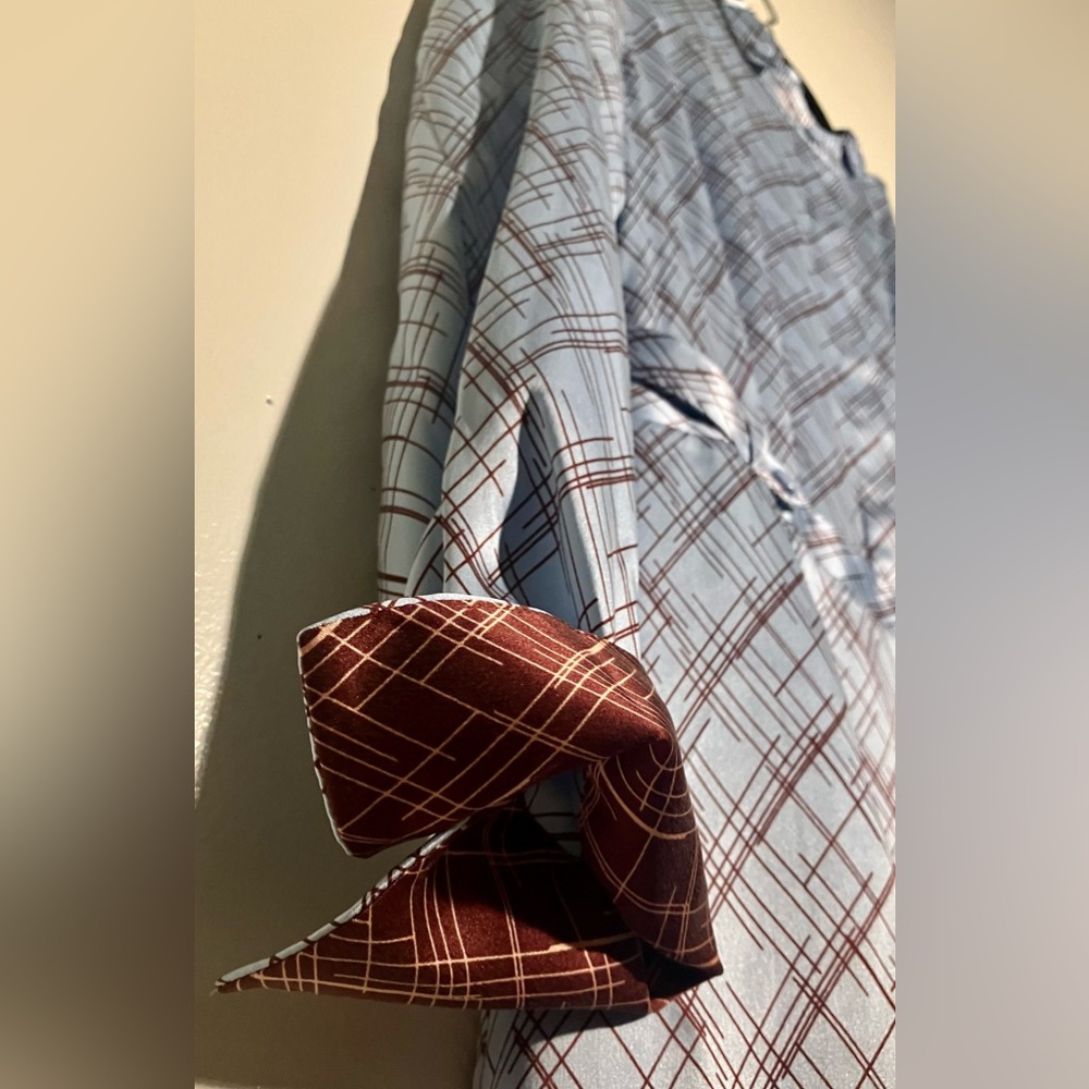 Equipment Blue and Rust red Plaid Long Sleeve Dress - Picture 11 of 15